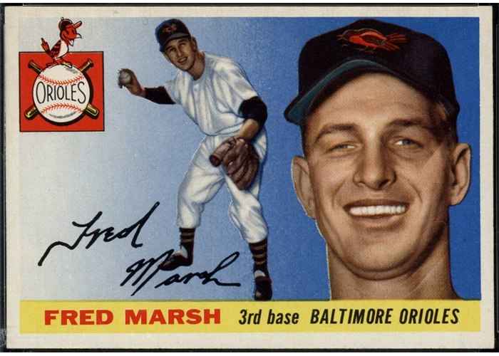 1955 Topps #13 Fred Marsh, Baltimore Orioles (front)