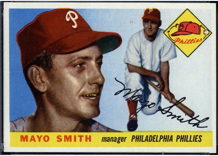 1955 Topps #130 Mayo Smith, Philadelphia Phillies (front)