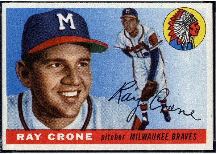 1955 Topps #149 Ray Crone, Milwaukee Braves (front)