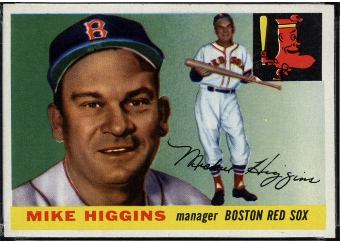 1955 Topps #150 Pinky Higgins, Boston Red Sox (front)