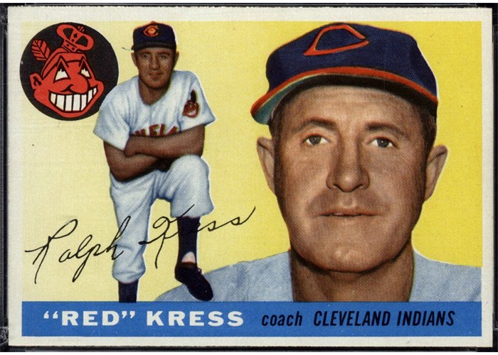1955 Topps #151 Red Kress, Cleveland Indians (front)