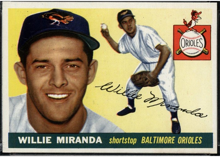 1955 Topps #154 Willie Miranda, Baltimore Orioles (front)