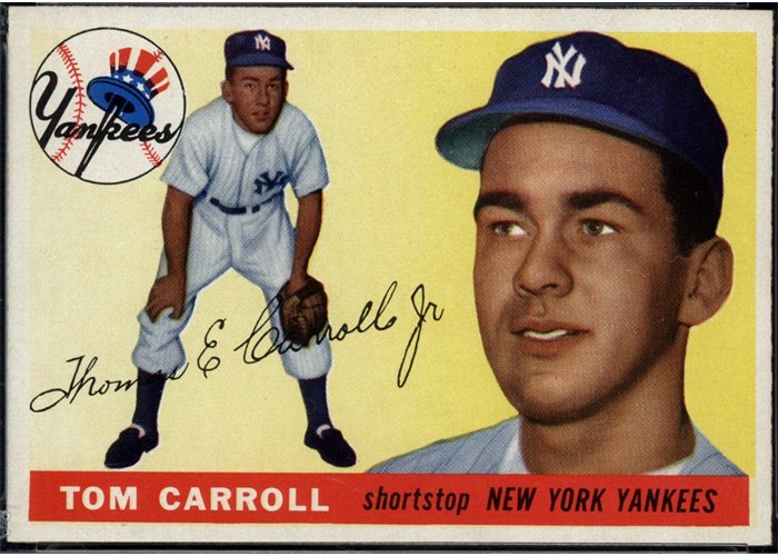 1955 Topps #158 Tom Carroll, New York Yankees (front)
