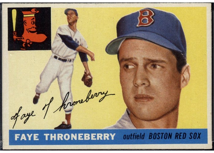 1955 Topps #163 Faye Throneberry, Boston Red Sox (front)