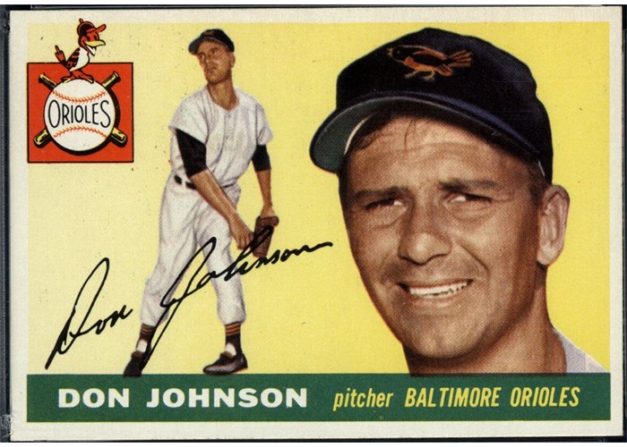 1955 Topps #165 Don Johnson, Baltimore Orioles (front)