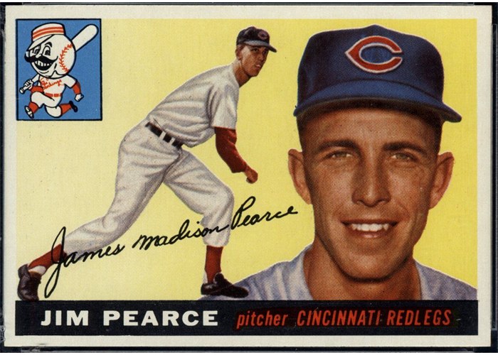 1955 Topps #170 Jim Pearce, Cincinnati Redlegs (front)
