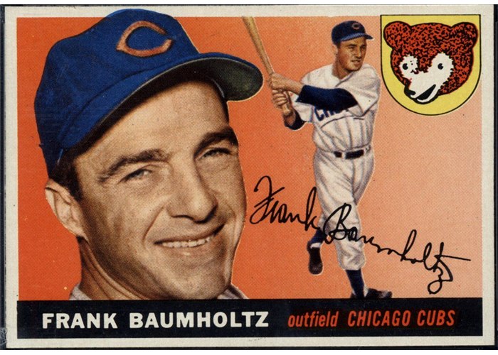 1955 Topps #172 Frank Baumholtz, Chicago Cubs (front)