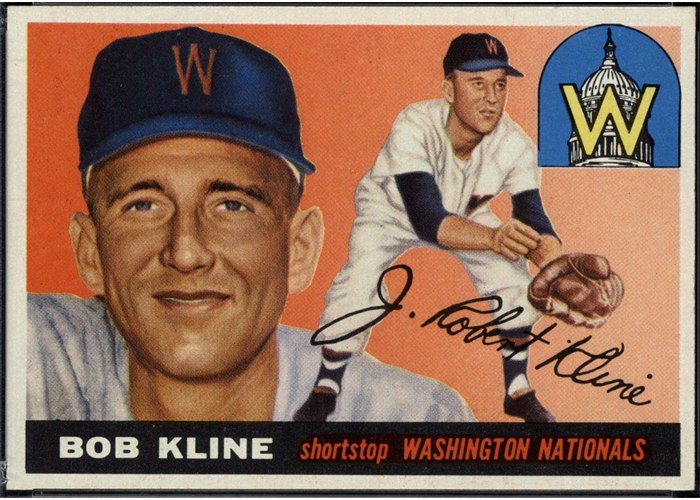 1955 Topps #173 Bob Kline, Washington Senators (front)