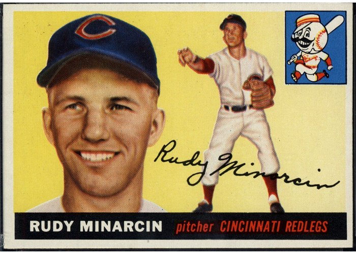 1955 Topps #174 Rudy Minarcin, Cincinnati Redlegs (front)