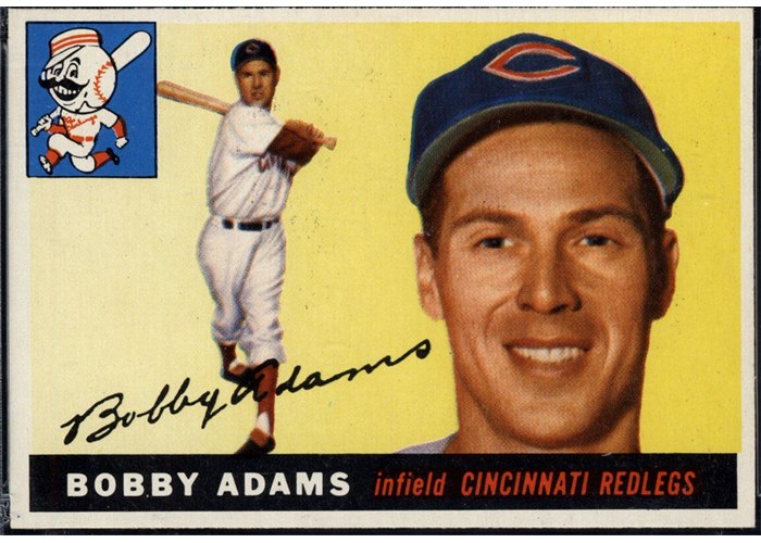1955 Topps #178 Bobby Adams, Cincinnati Redlegs (front)