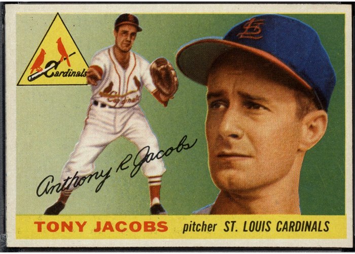1955 Topps #183 Tony Jacobs, St. Louis Cardinals (front)