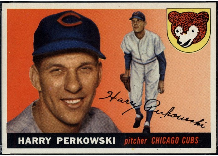 1955 Topps #184 Harry Perkowski, Chicago Cubs (front)