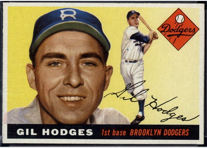 1955 Topps #187 Gil Hodges, Brooklyn Dodgers (front)