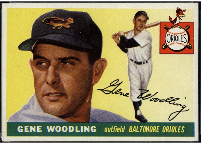 1955 Topps #190 Gene Woodling, Baltimore Orioles (front)
