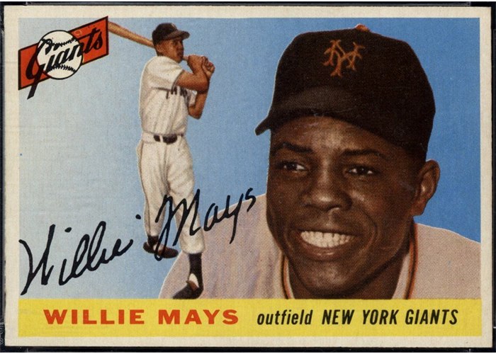1955 Topps #194 Willie Mays, New York Giants (front)