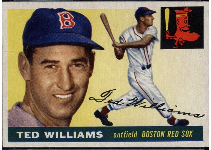 1955 Topps #2 Ted Williams, Boston Red Sox (front)