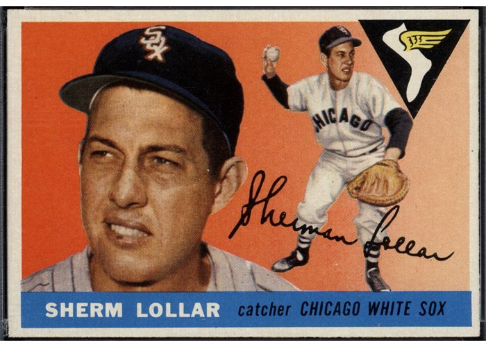1955 Topps #201 Sherm Lollar, Chicago White Sox (front)