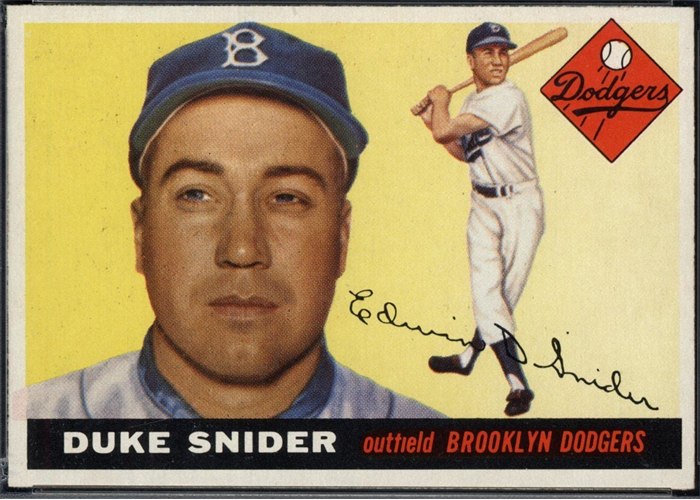 1955 Topps #210 Duke Snider, Brooklyn Dodgers (front)