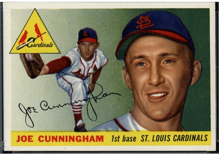 1955 Topps #37 Joe Cunningham, St. Louis Cardinals (front)