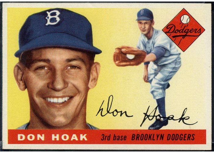 1955 Topps #40 Don Hoak, Brooklyn Dodgers (front)
