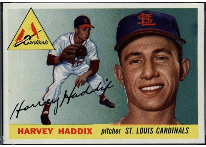 1955 Topps #43 Harvey Haddix, St. Louis Cardinals (front)