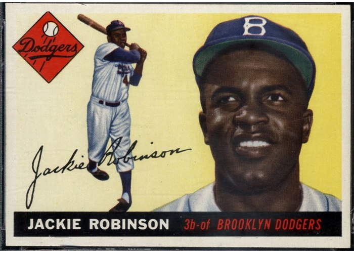 1955 Topps #50 Jackie Robinson, Brooklyn Dodgers (front)