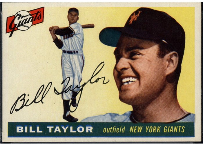 1955 Topps #53 Bill Taylor, New York Giants (front)