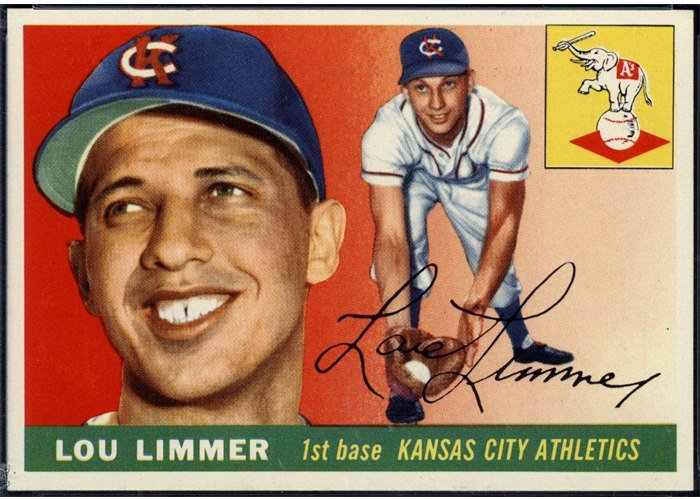 1955 Topps #54 Lou Limmer, Kansas City Athletics (front)