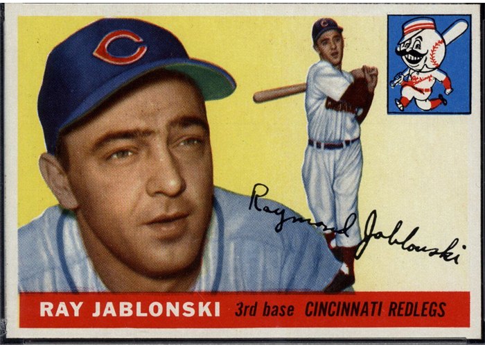 1955 Topps #56 Ray Jablonski, Cincinnati Redlegs (front)