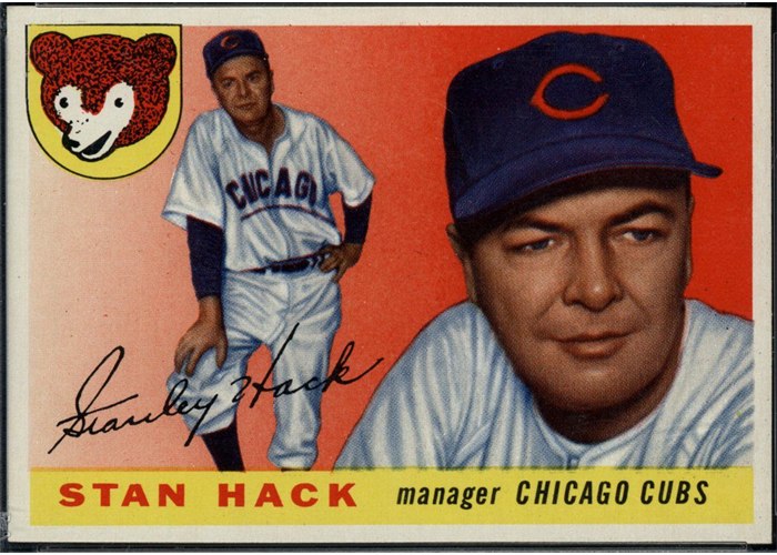 1955 Topps #6 Stan Hack, Chicago Cubs (front)