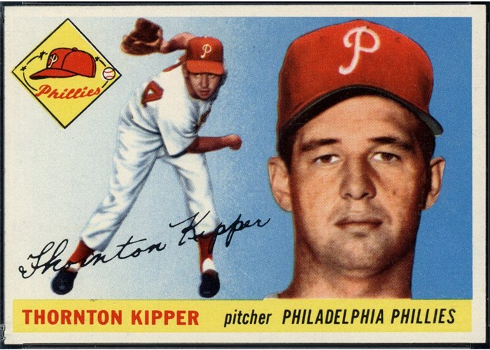 1955 Topps #62 Thornton Kipper, Philadelphia Phillies (front)