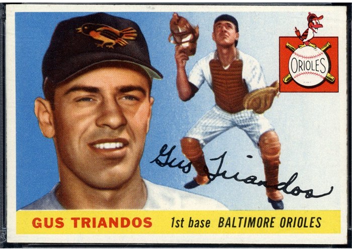 1955 Topps #64 Gus Triandos, Baltimore Orioles (front)