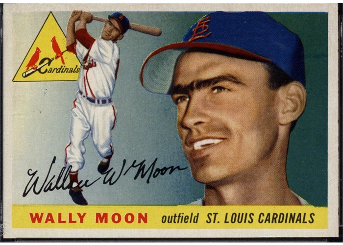 1955 Topps #67 Wally Moon, St. Louis Cardinals (front)