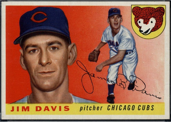 1955 Topps #68 Jim Davis, Chicago Cubs (front)