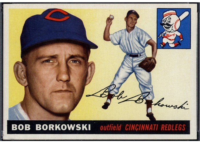 1955 Topps #74 Bob Borkowski, Cincinnati Redlegs (front)