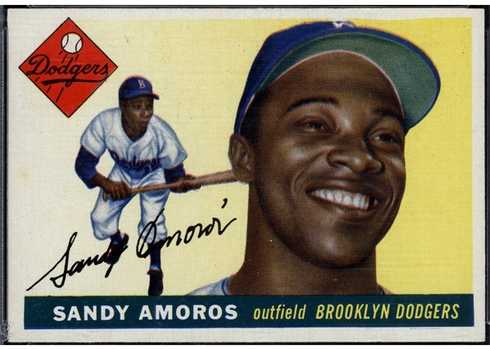 1955 Topps #75 Sandy Amoros, Brooklyn Dodgers (front)
