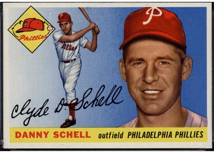 1955 Topps #79 Danny Schell, Philadelphia Phillies (front)