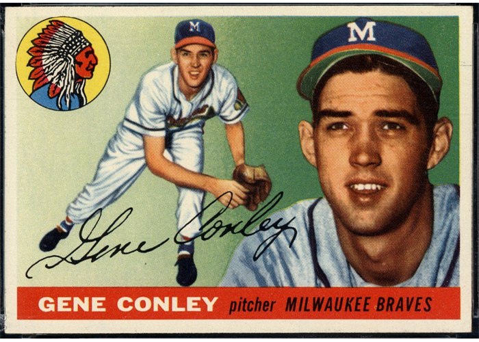 1955 Topps #81 Gene Conley, Milwaukee Braves (front)