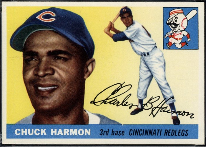 1955 Topps #82 Chuck Harmon, Cincinnati Redlegs (front)