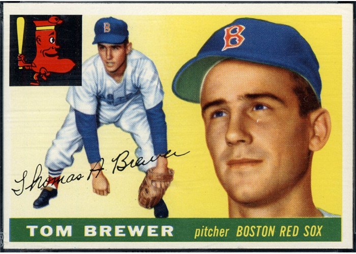1955 Topps #83 Tom Brewer, Boston Red Sox (front)