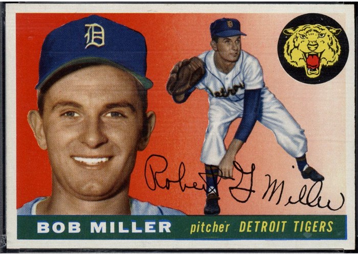 1955 Topps #9 Bob Miller, Detroit Tigers (front)