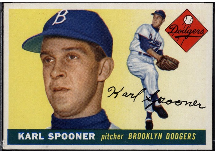 1955 Topps #90 Karl Spooner, Brooklyn Dodgers (front)