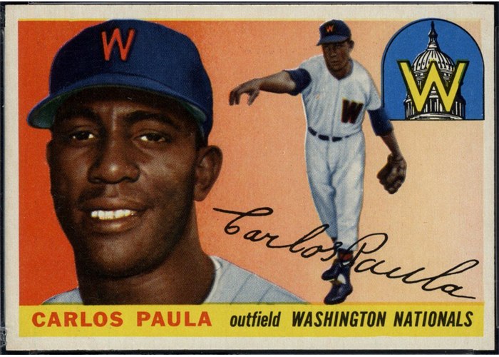 1955 Topps #97 Carlos Paula, Washington Senators (front)