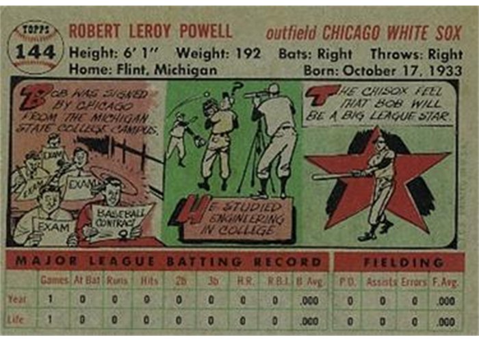 1956 Topps #144 Leroy Powell (back)