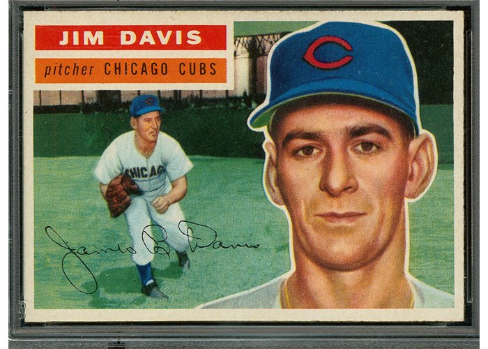 1956 Topps #102 Jim Davis, Chicago Cubs (front)