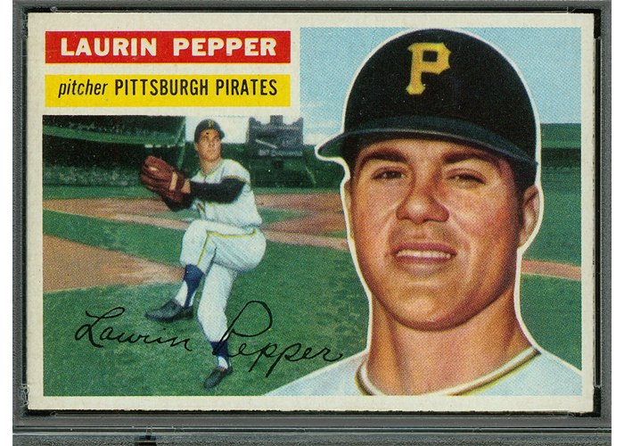 1956 Topps #108 Laurin Pepper, Pittsburgh Pirates (front)