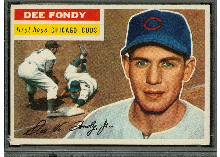 1956 Topps #112 Dee Fondy, Chicago Cubs (front)