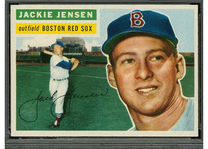 1956 Topps #115 Jackie Jensen, Boston Red Sox (front)