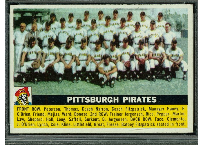 1956 Topps #121 Pittsburgh Pirates Team, Pittsburgh Pirates (front)