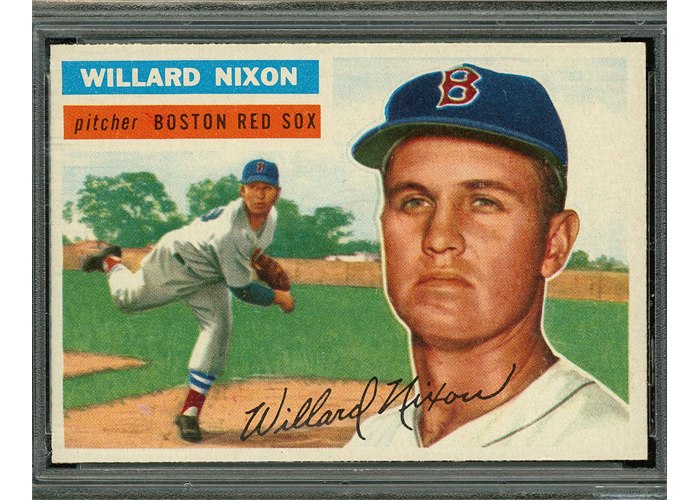 1956 Topps #122 Willard Nixon, Boston Red Sox (front)